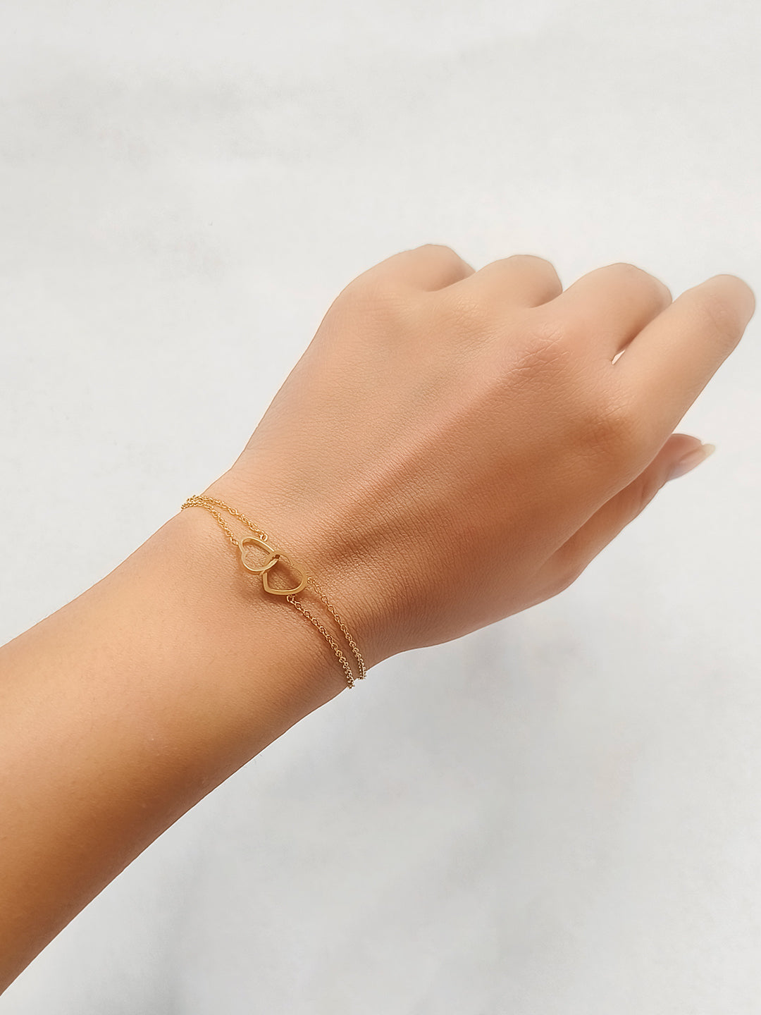 Twin Heart Dainty Gold Bracelet from Shaye India , Jewellery for women