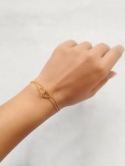 Twin Heart Dainty Gold Bracelet from Shaye India , Jewellery for women