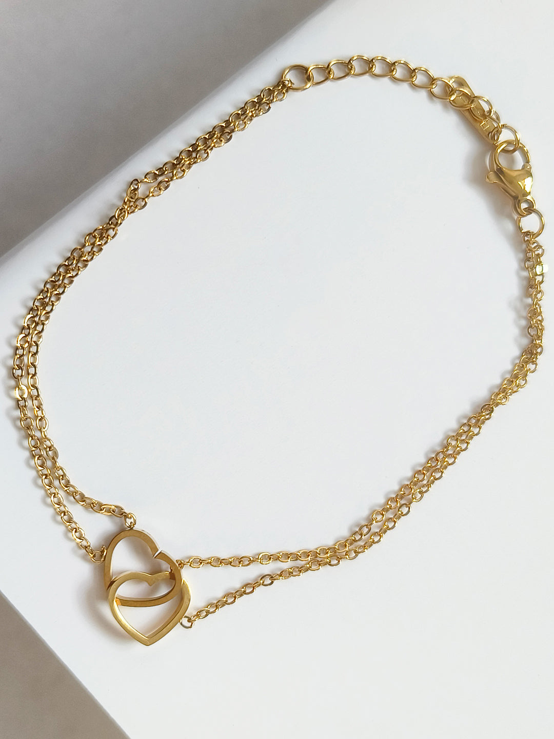 Twin Heart Dainty Gold Bracelet from Shaye India , Jewellery for women