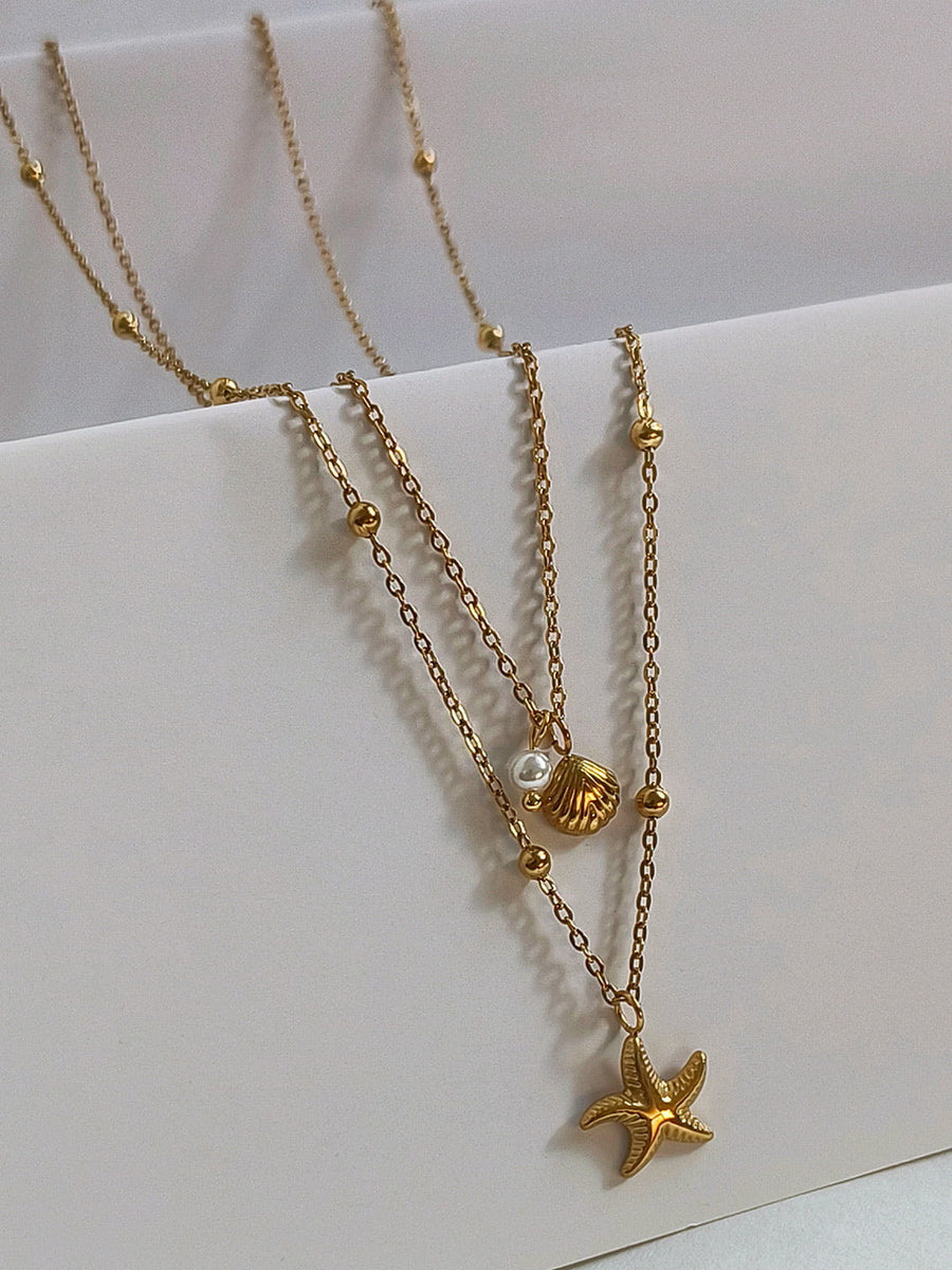 Seaside Charm Gold Double Layer Necklace from Shaye India , Jewellery for women