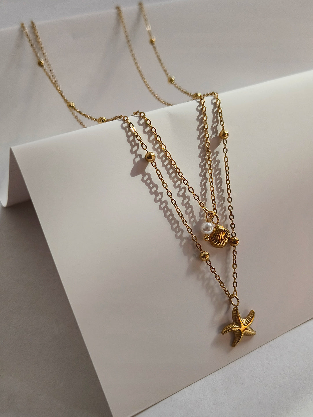 Seaside Charm Gold Double Layer Necklace from Shaye India , Jewellery for women