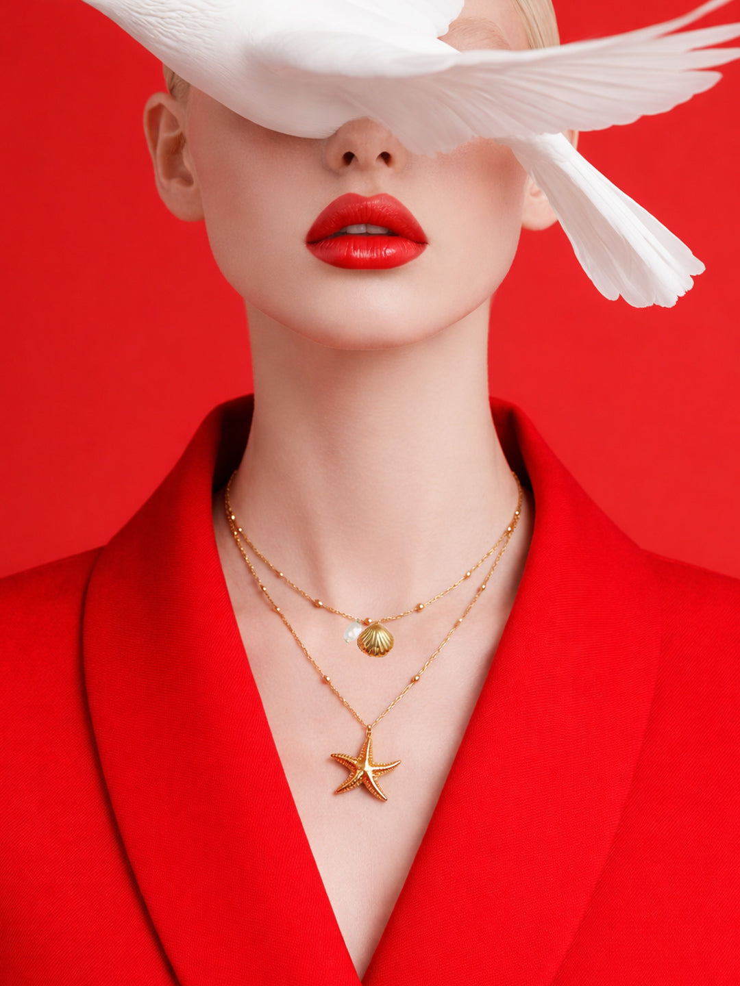 Seaside Charm Gold Double Layer Necklace from Shaye India , Jewellery for women