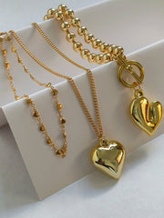 Golden Statement Heart Layer Necklace from Shaye India , Jewellery for women