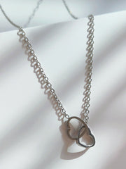 Ditsy Duo Heart Silver Necklace from Shaye India , Jewellery for women