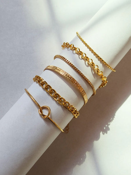 Luxe Golden Stack Bracelet Set from Shaye India , Jewellery for women