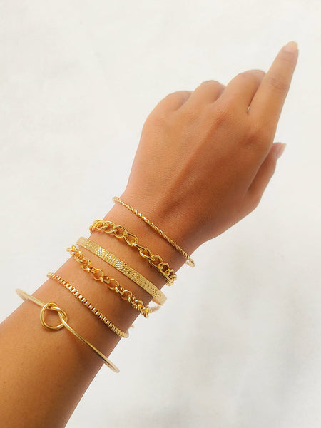 Luxe Golden Stack Bracelet Set from Shaye India , Jewellery for women