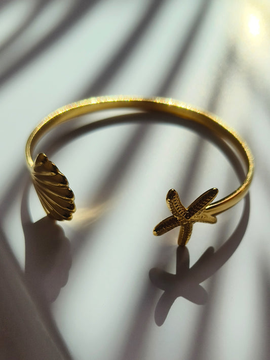 Coastal Charm Gold Cuff Bracelet from Shaye India , Bracelet for women