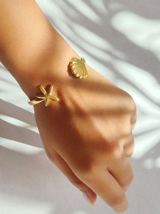 Coastal Charm Gold Cuff Bracelet from Shaye India , Bracelet for women
