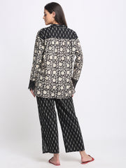 Shaye black coord set cotton floral for women back view
