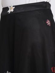 Shaye black skirt satin chic for women detail view