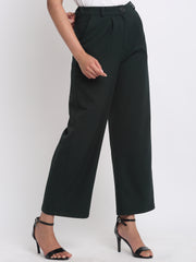 Shaye green pants cotton belt for women model view