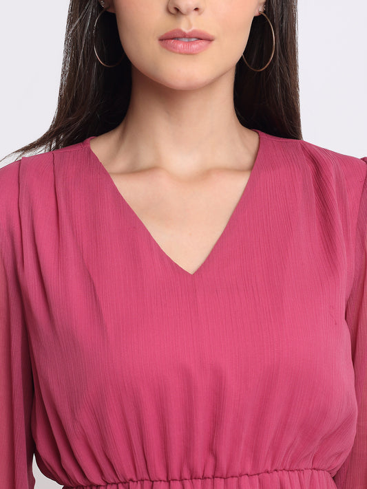 Shaye mauve dress crepe for women detail view