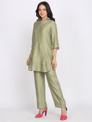 Green Gold Floral Embroidered Kurti from Shaye India , Kurti for women