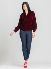 Shaye rust top chiffon for women model view