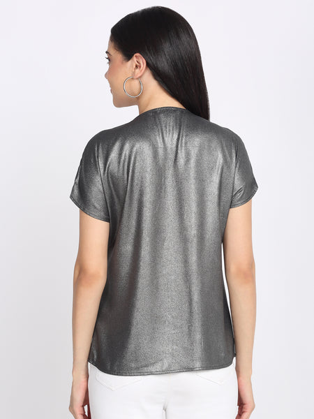 Shaye silver top knit drop for women back view