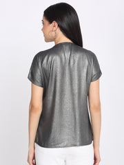 Shaye silver top knit drop for women back view