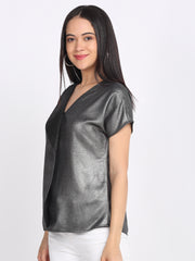 Shaye silver top knit drop for women model view