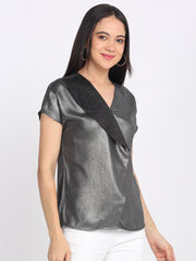 Shaye silver top knit drop for women styled view