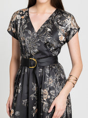 Shaye wine dress silk for women detail view