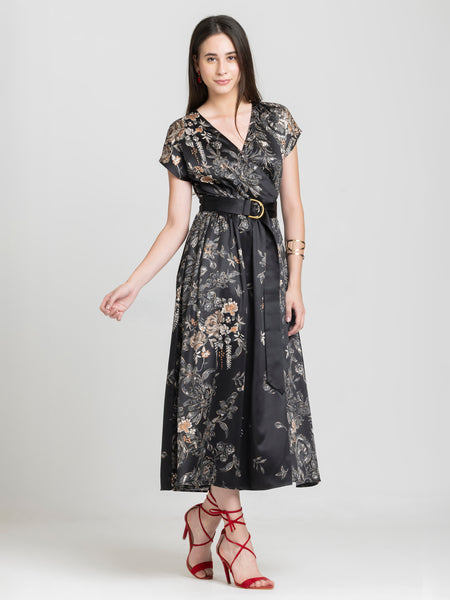 Shaye wine dress silk for women model view
