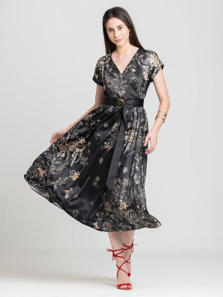 Shaye wine dress silk for women styled view