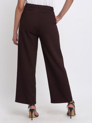 Shaye wine pants jacquard straight for women back view