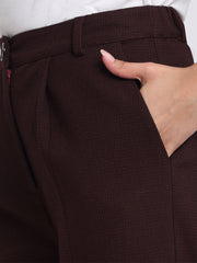 Shaye wine pants jacquard straight for women pocket view