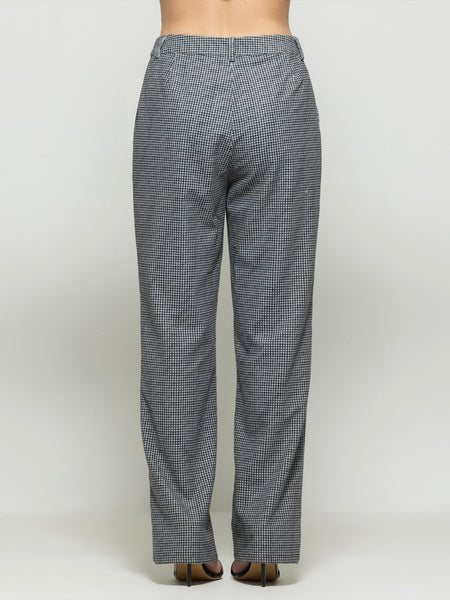 Argyle Pants Shaye black straight corduroy trouser women's high rise back view pockets belt loop