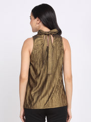 Shaye golden top knit tie for women back view