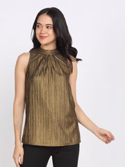 Shaye golden top knit tie for women lifestyle view