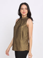 Shaye golden top knit tie for women side view