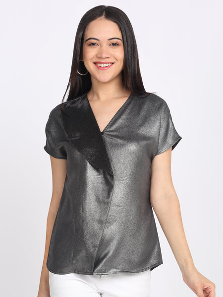 Shaye silver top knit drop for women front view