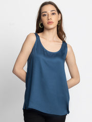 Navy Blue Keyhole Tank Top from Shaye , Top for women