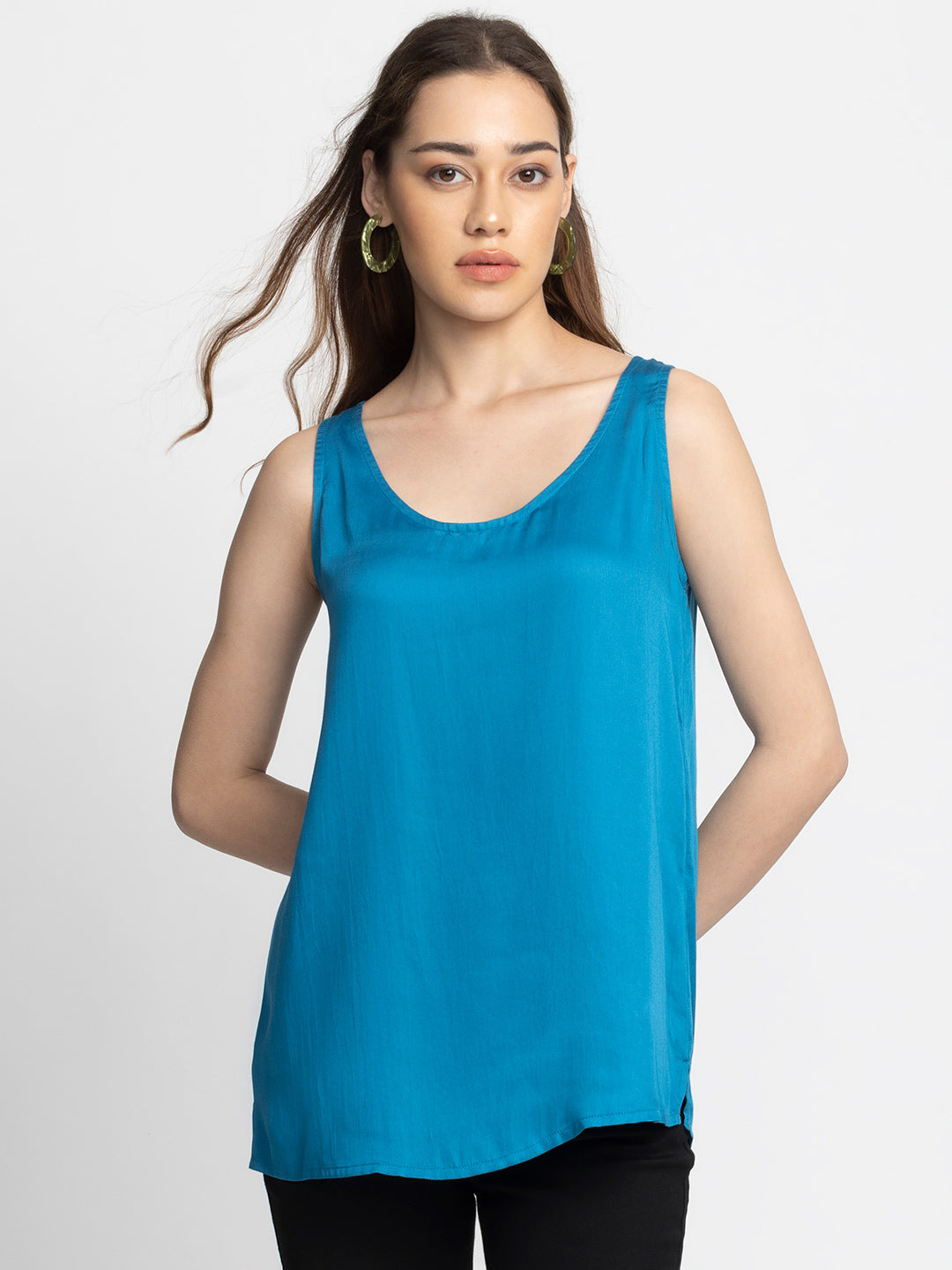 Blue Keyhole Tank Top from Shaye , Top for women