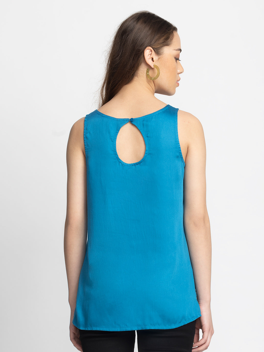 Blue Keyhole Tank Top from Shaye , Top for women