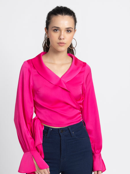 Fuchsia Wrap Top from Shaye , Top for women