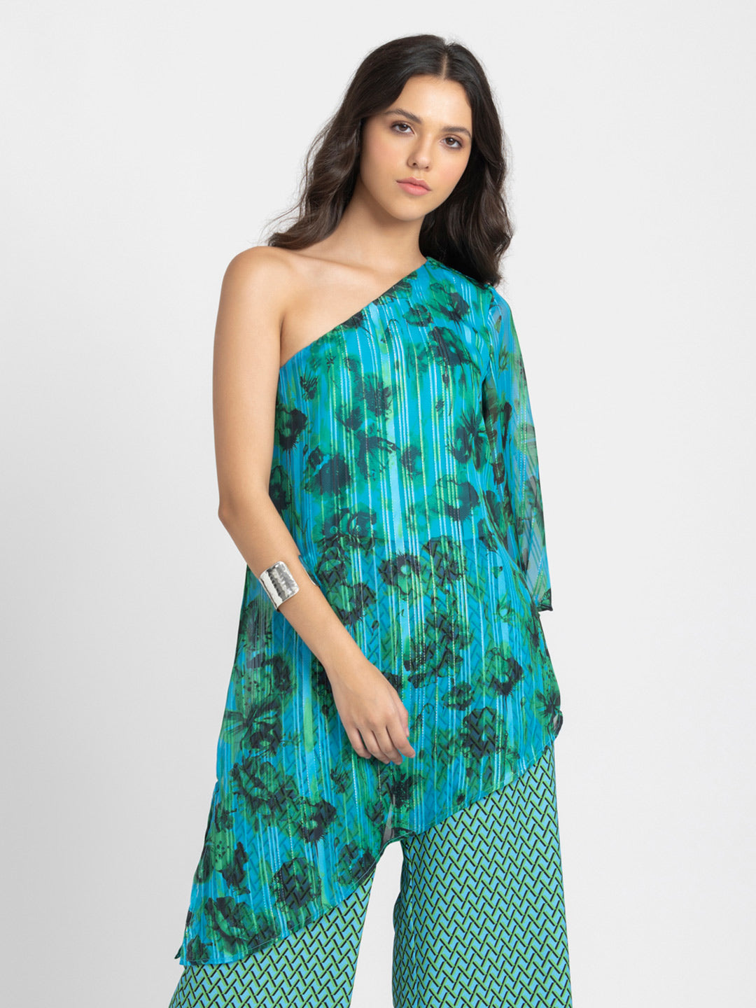 One shoulder Floral Kurta from Shaye , Kurta for women