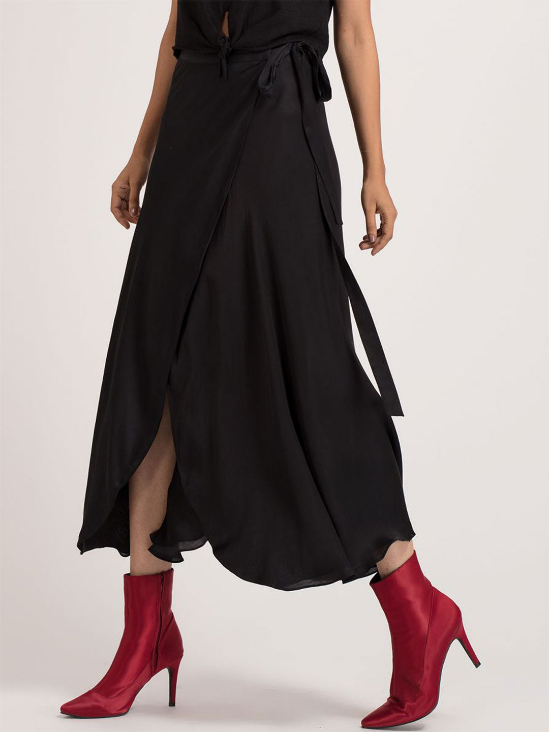 Black Long Wrap Skirt from Shaye , Skirt for women