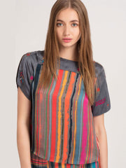 Stripe Embroidery Top from Shaye , for women