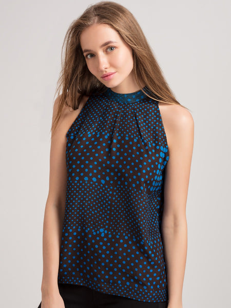 Blue Dot Halter Top from Shaye , for women