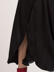 Black Long Wrap Skirt