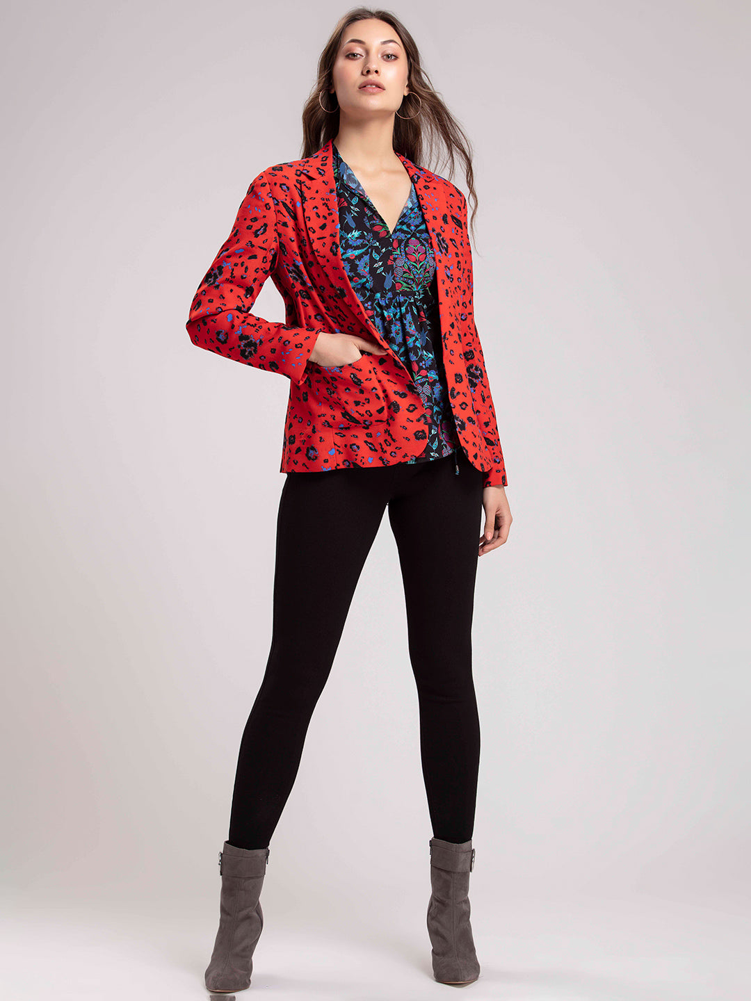 Red Leopard Jacket from Shaye , Blazers for women